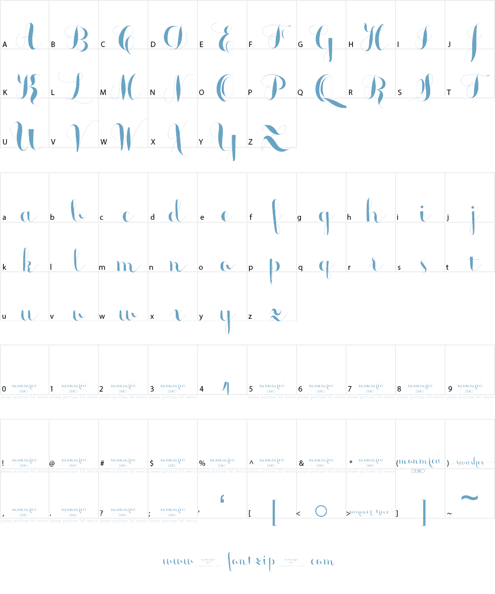 monmica demo Font Character